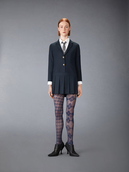 SUPER 120'S TWILL SPORTCOAT MINI DRESS NAVY