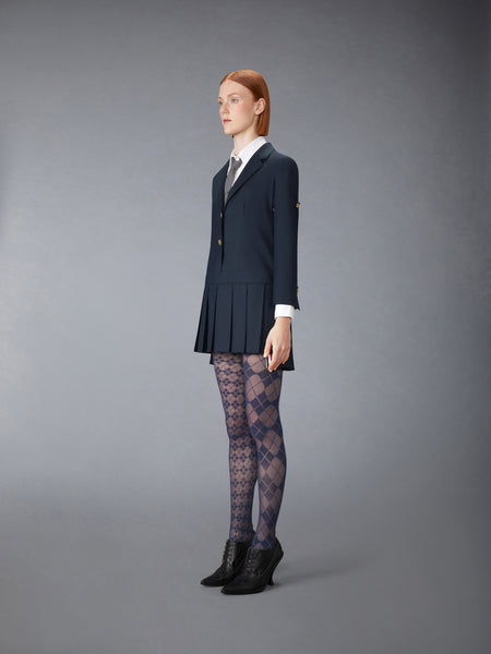 SUPER 120'S TWILL SPORTCOAT MINI DRESS NAVY