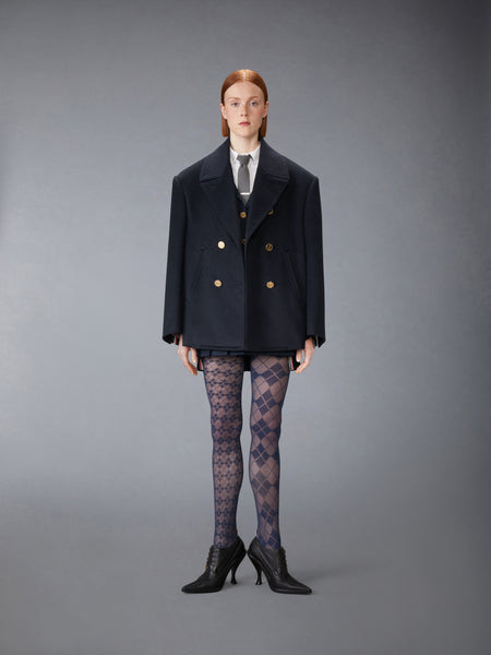 SUPER 120'S TWILL SPORTCOAT MINI DRESS NAVY