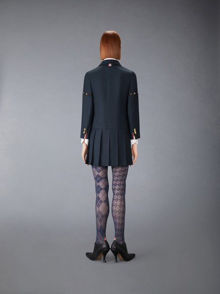 SUPER 120'S TWILL SPORTCOAT MINI DRESS NAVY
