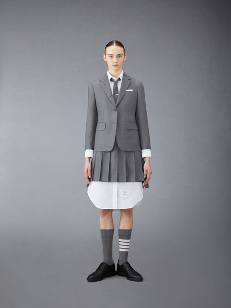 OXFORD GROSGRAIN PLACKET SHIRTDRESS WHITE