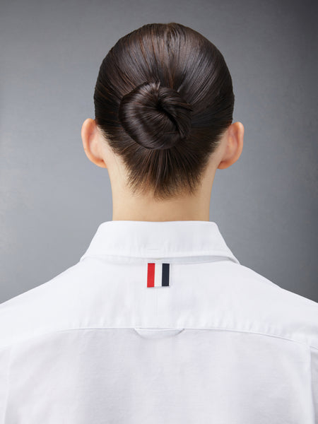 OXFORD GROSGRAIN PLACKET SHIRTDRESS WHITE
