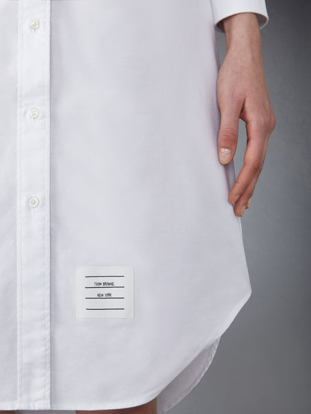 OXFORD GROSGRAIN PLACKET SHIRTDRESS WHITE