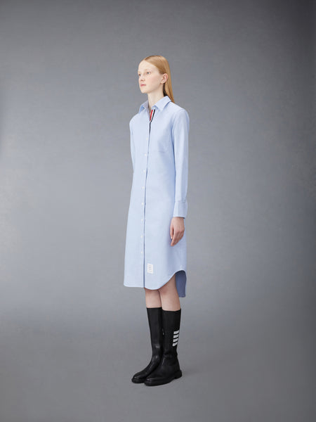 OXFORD GROSGRAIN PLACKET SHIRTDRESS LIGHT BLUE