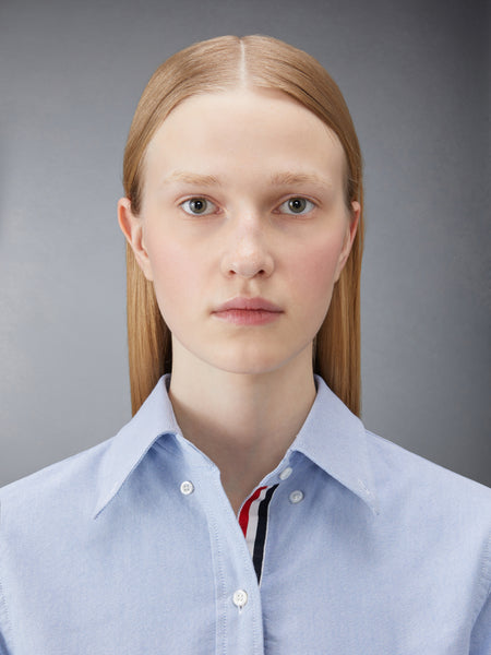 OXFORD GROSGRAIN PLACKET SHIRTDRESS LIGHT BLUE