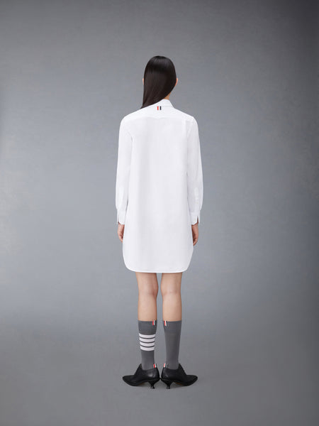 OXFORD GROSGRAIN PLACKET MINI SHIRTDRESS WHITE