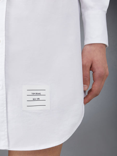 OXFORD GROSGRAIN PLACKET MINI SHIRTDRESS WHITE