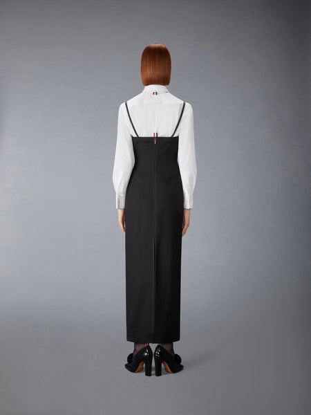 2-PLY FRESCO TIPPING CORSET PENCIL DRESS BLACK