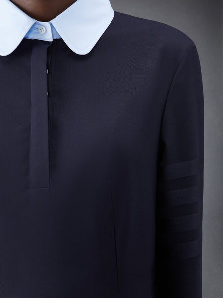 Plain Weave 4-Bar Seamed Sport Coat Dress DARK BLUE