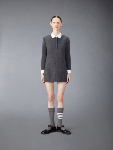 WOOL MINI SHIFT DRESS DARK GREY