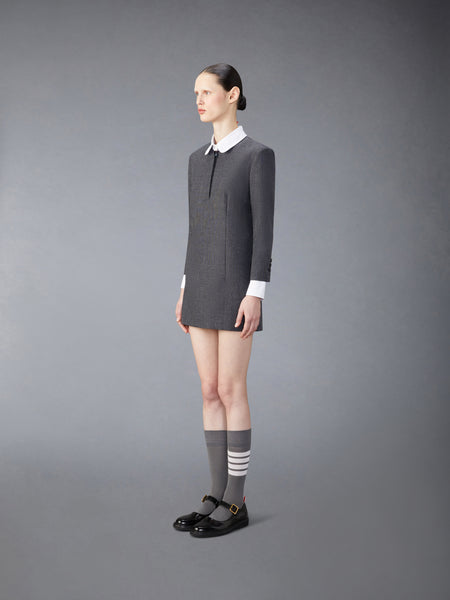 WOOL MINI SHIFT DRESS DARK GREY