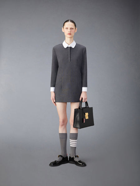 WOOL MINI SHIFT DRESS DARK GREY