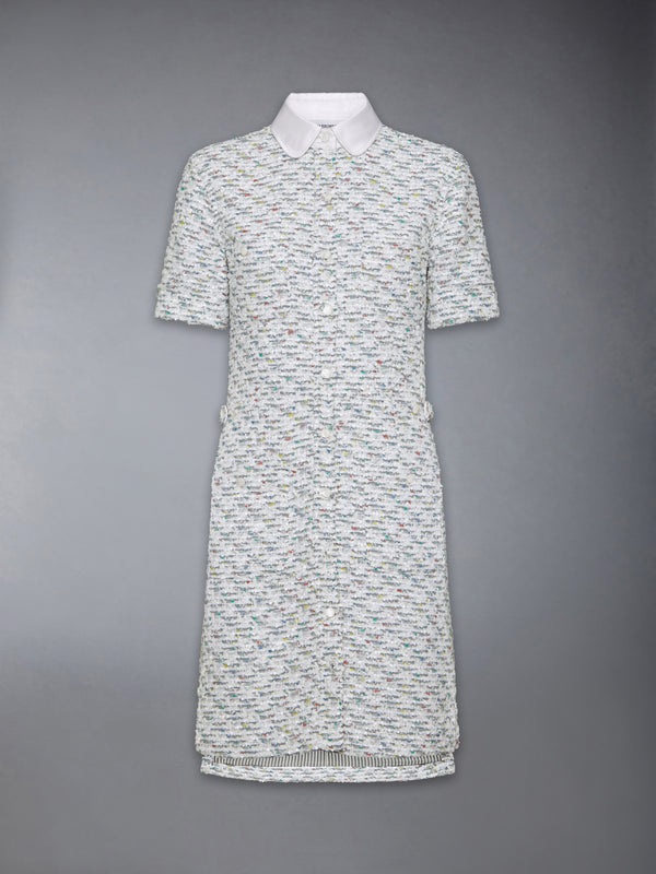 SEQUIN TWEED PATCH POCKET DRESS - featured image