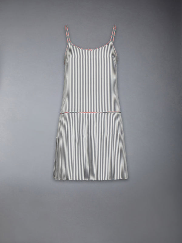 SILK TWILL MINI PLEATED SLIP DRESS - featured image