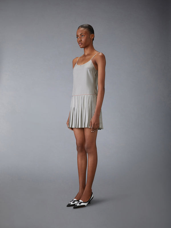 SILK TWILL MINI PLEATED SLIP DRESS - image 2