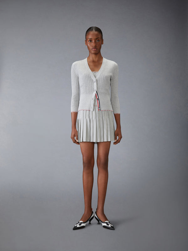 SILK TWILL MINI PLEATED SLIP DRESS - image 4