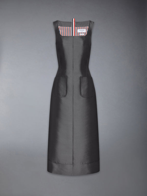 WOOL AND SILK SQUARE NECK COLUMN DRESS - featured image