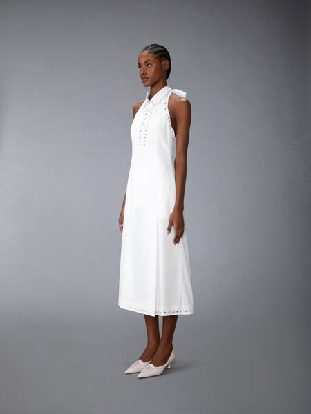 ANGLAISE AND POPLIN POLO HALTER DRESS WHITE