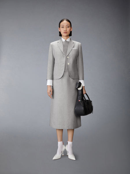 TONAL UNIVERSITY STRIPE BOAT NECK DRESS LT GREY