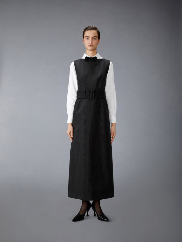 SILK MOIRE BOAT NECK COLUMN DRESS - image 1