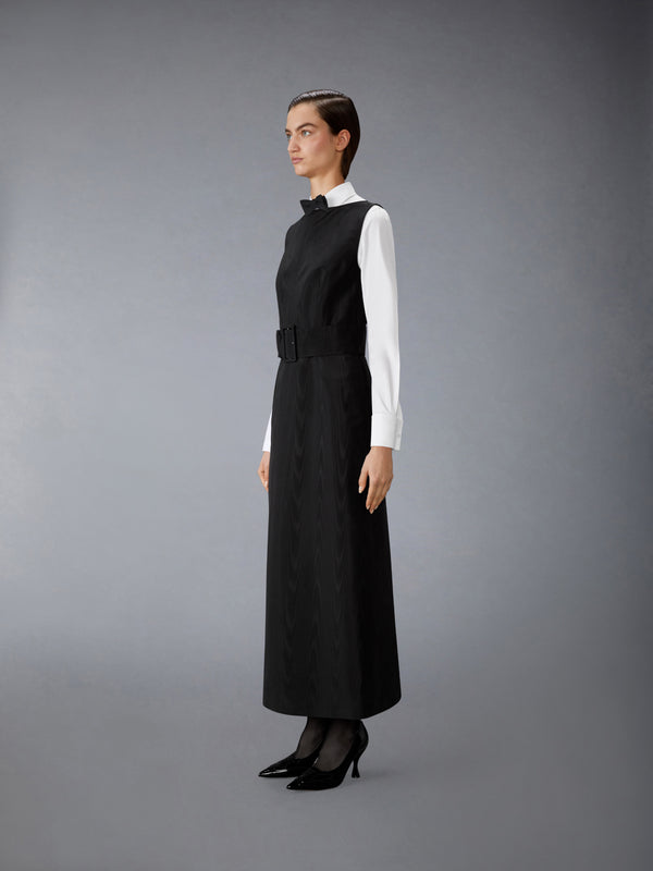 SILK MOIRE BOAT NECK COLUMN DRESS - image 2
