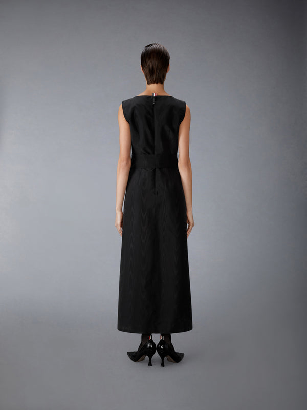 SILK MOIRE BOAT NECK COLUMN DRESS - image 5