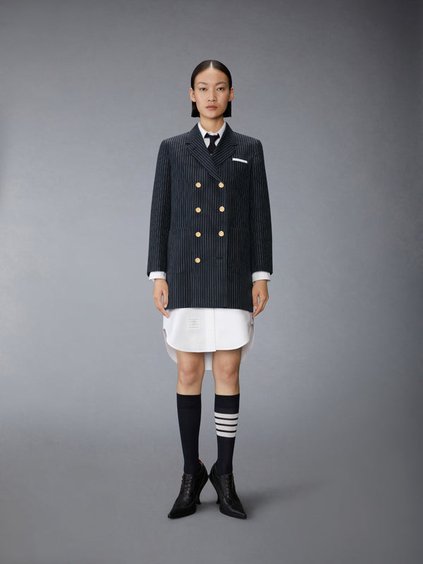 PINSTRIPE HIGH TWIST WOOL SACK SPORTCOAT DRESS - image 1