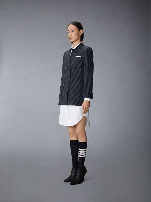 PINSTRIPE HIGH TWIST WOOL SACK SPORTCOAT DRESS - image 2