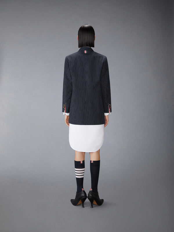 PINSTRIPE HIGH TWIST WOOL SACK SPORTCOAT DRESS - image 3