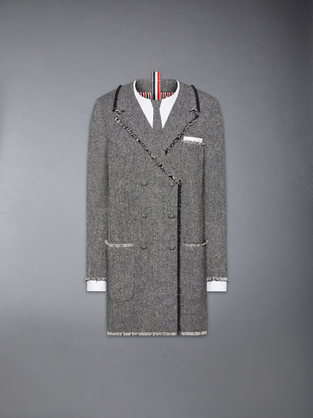 SOLID DONEGAL TWEED TROMPE L'OEIL DRESS BLK/WHT