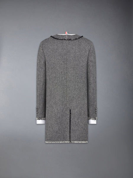SOLID DONEGAL TWEED TROMPE L'OEIL DRESS BLK/WHT