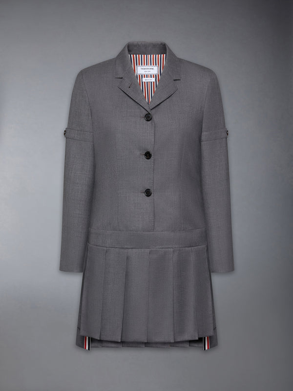 SUPER 120'S TWILL SPORTCOAT PLEATED MINI DRESS - featured image