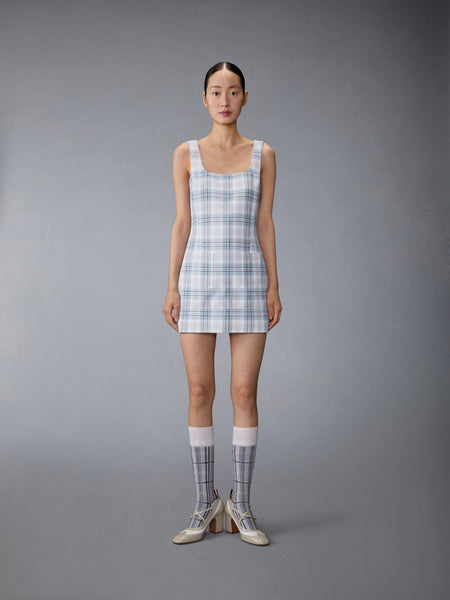 WINDOWPANE PLAID MINI SACK DRESS SEASONAL MULTI