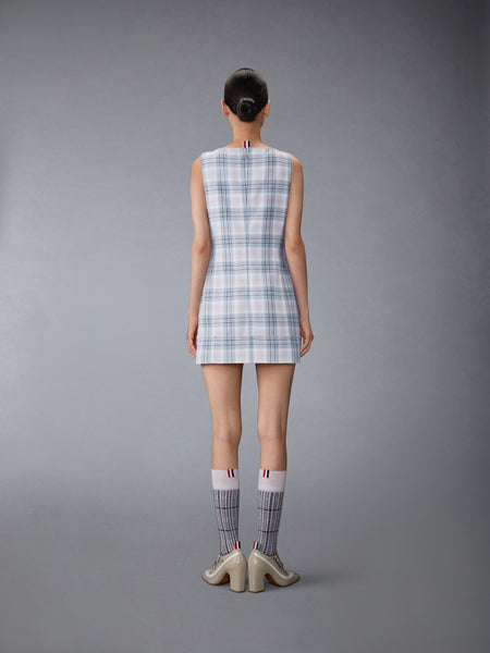 WINDOWPANE PLAID MINI SACK DRESS SEASONAL MULTI