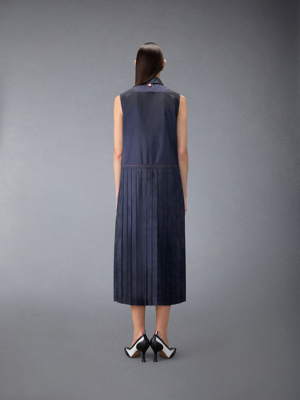 SILK SEERSUCKER PLEATED SHIRTDRESS - image 3