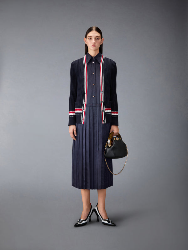 SILK SEERSUCKER PLEATED SHIRTDRESS - image 4