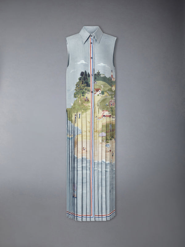 NANTUCKET SCENIC SILK TWILL SHIRT DRESS - featured image