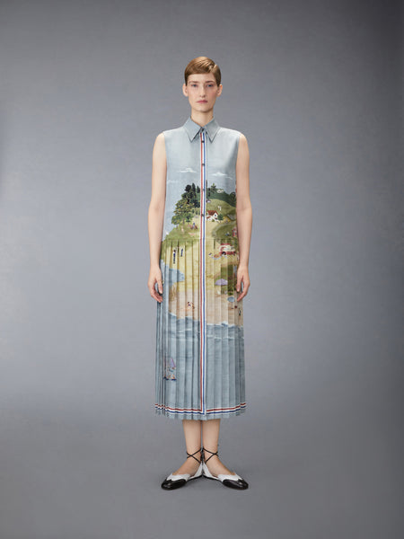 NANTUCKET SCENIC SILK TWILL SHIRT DRESS SEASONAL MULTI