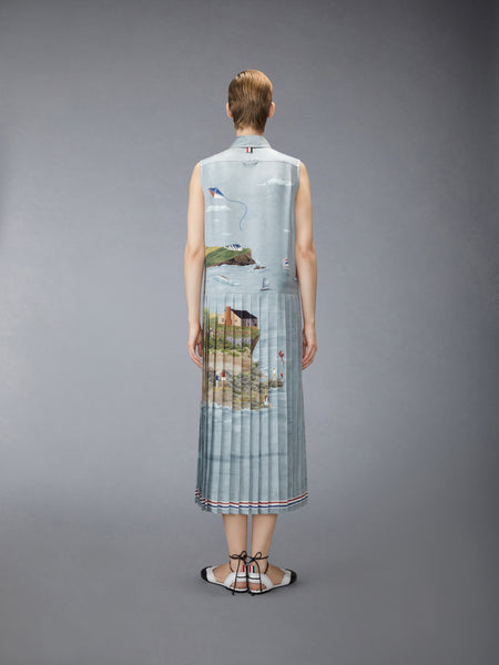NANTUCKET SCENIC SILK TWILL SHIRT DRESS SEASONAL MULTI
