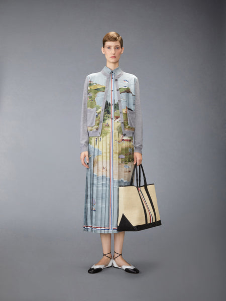 NANTUCKET SCENIC SILK TWILL SHIRT DRESS SEASONAL MULTI