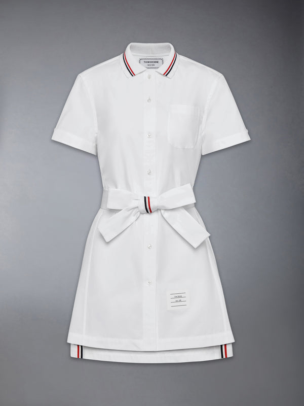 SOLID POPLIN BOW SHIRTDRESS - featured image