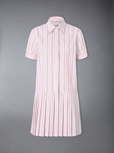 HAIRLINE STRIPE POPLIN SHIRT DRESS LT PINK