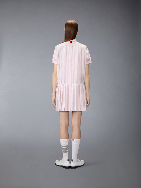 HAIRLINE STRIPE POPLIN SHIRT DRESS LT PINK