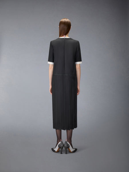 SUPER 120'S TWILL TROMPE DRESS BLACK