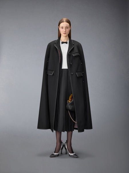 SUPER 120'S TWILL TROMPE DRESS BLACK