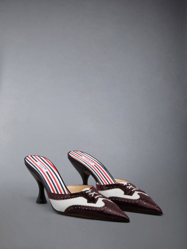 SOFT SPAZZOLATO SHINY CALF HEELED MULE 75MM - image 2