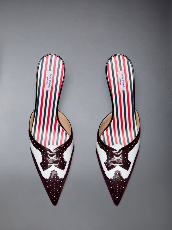 SOFT SPAZZOLATO SHINY CALF HEELED MULE 75MM - image 5