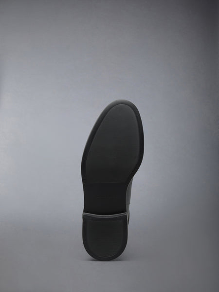 PEBBLE GRAIN 4-BAR KNEE HIGH CHELSEA BOOT DARK GREY