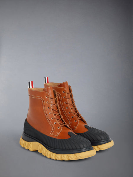 CALF RUBBER SOLE LONGWING DUCK BOOTS CAMEL