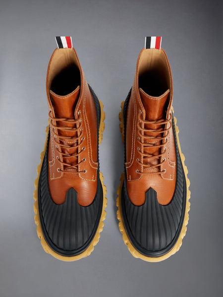 CALF RUBBER SOLE LONGWING DUCK BOOTS CAMEL